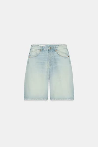 MID-RISE BAGGY DENIM SHORTS