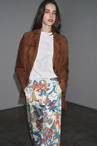ZW COLLECTION FLORAL MINI FLARE PANTS
