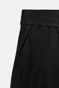 LINEN SHORTS WITH ELASTIC WAIST