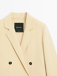 Manteau long croisé en laine mélangée