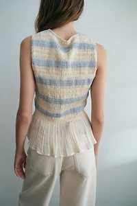 SMOCKED EMBROIDERED TOP