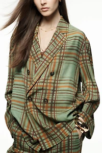 ZW COLLECTION FLOWY PLAID BLAZER
