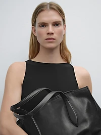 Nappa leather maxi tote bag