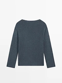 Pull en maille ajourée coton mélangé