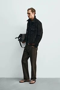 BLOUSON COURT EN DAIM