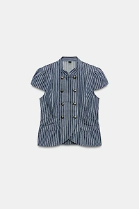 STRIPED BUTTON-UP TOP