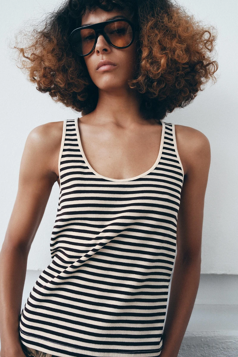 STRIPED SLEEVELESS TOP