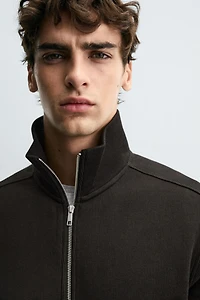 RIBBED ZIP JACKET