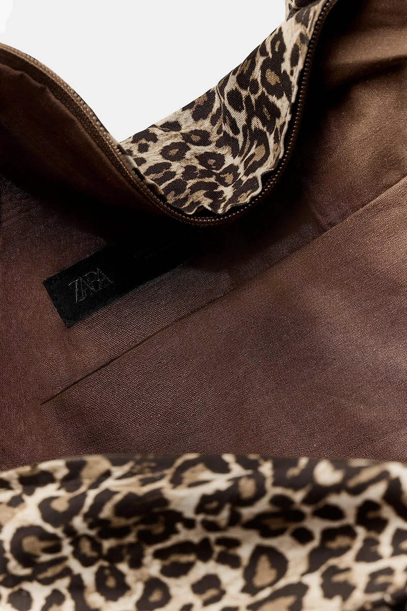 MAXI ANIMAL PRINT COTTON BAG