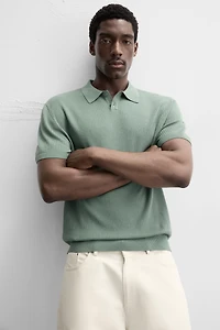 RIB KNIT POLO SHIRT