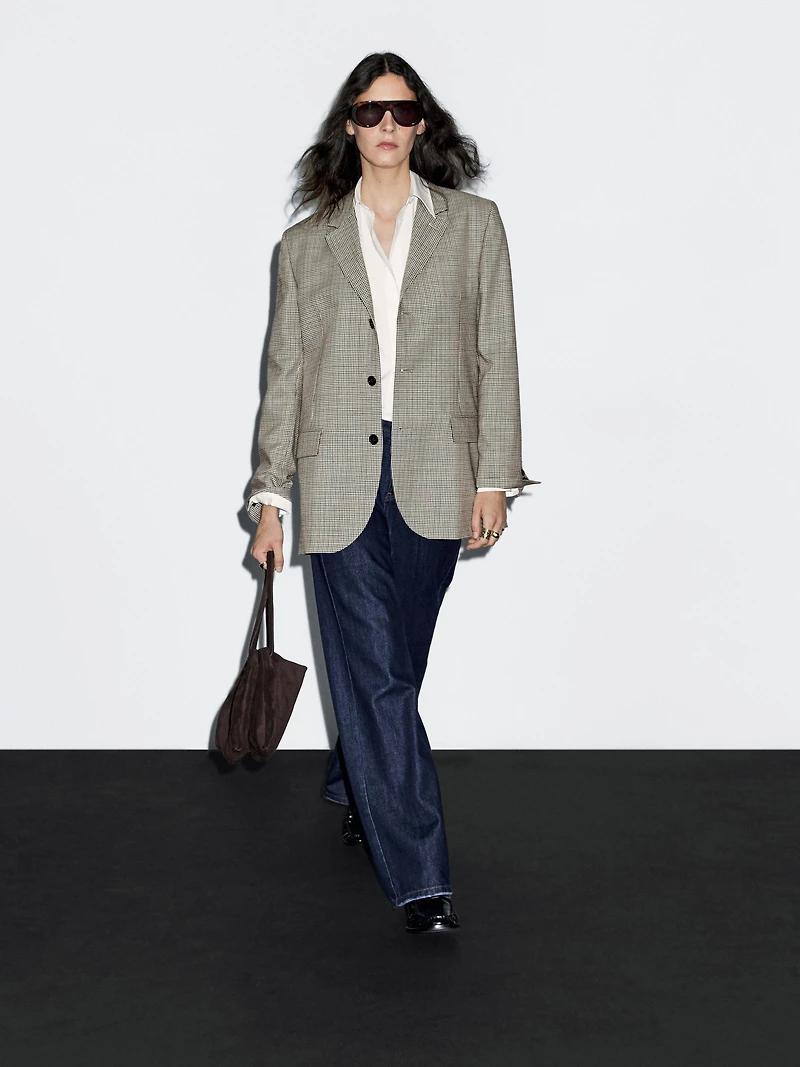 100% wool houndstooth blazer