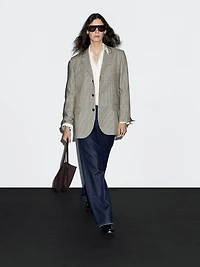 100% wool houndstooth blazer