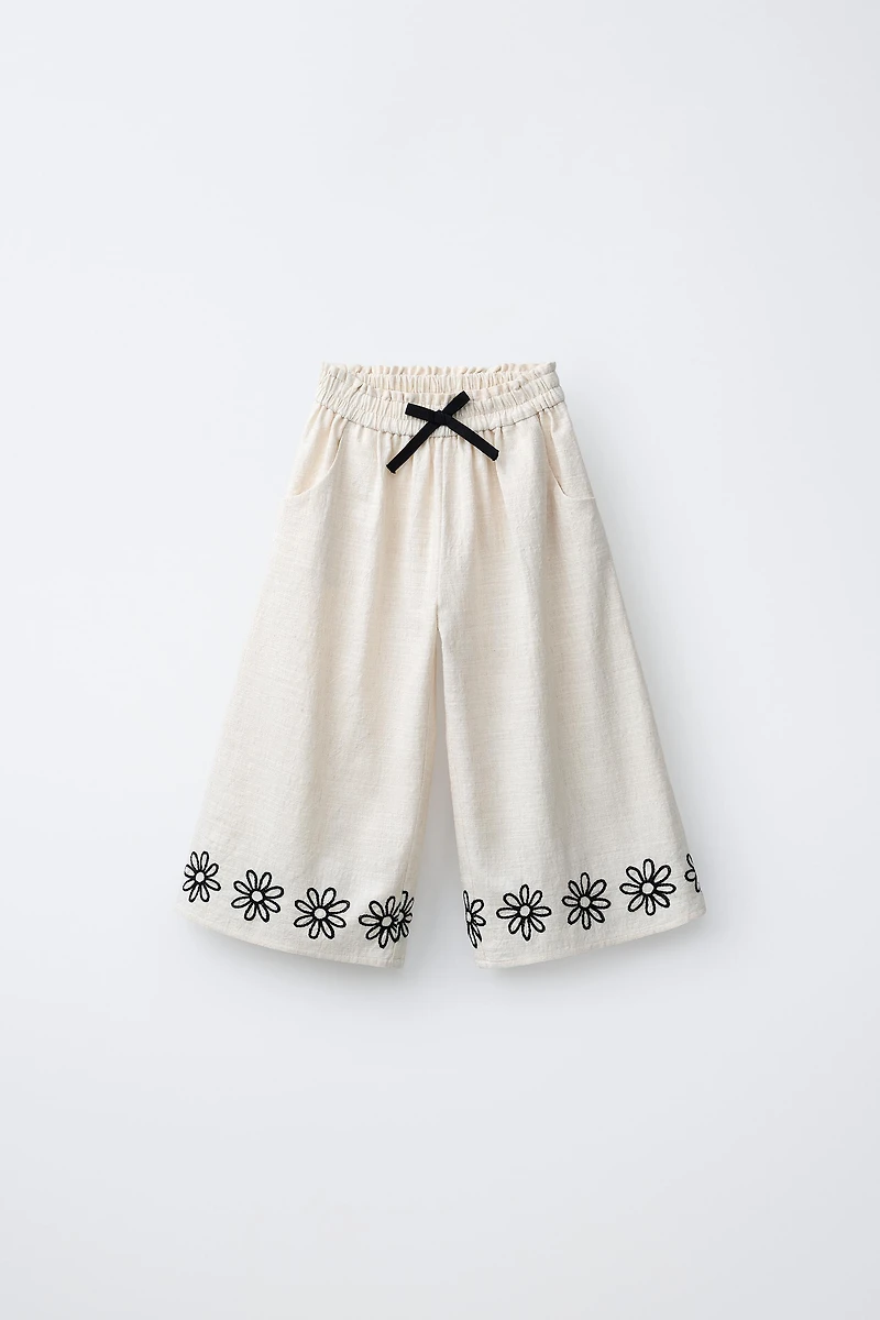EMBROIDERED FLORAL CULOTTES