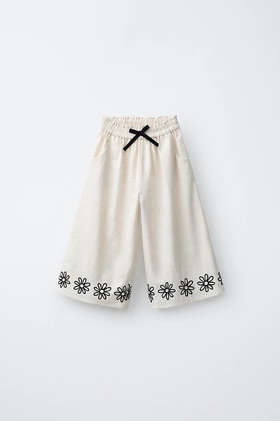 EMBROIDERED FLORAL CULOTTES