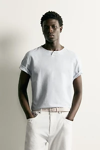 HEMP AND COTTON HENLEY SHIRT