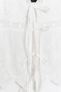 EMBROIDERED TIE-FRONT CAMISOLE