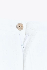 PANTALON JUPE-CULOTTE BRODERIES AJOURÉES