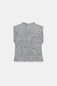 GINGHAM SMOCKED TOP