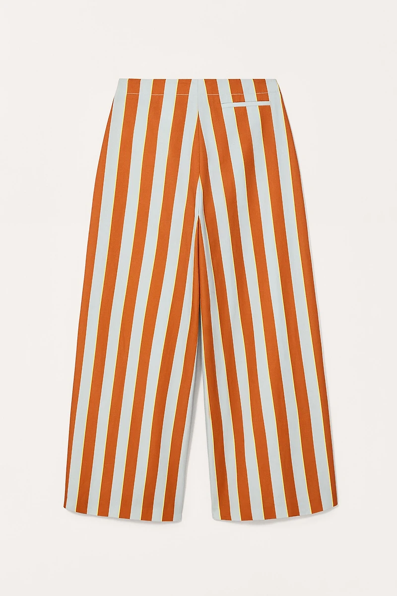 LIMITED EDITION STRIPED WIDE-LEG PANTS