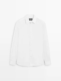 Slim fit 100% cotton poplin shirt