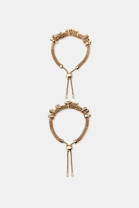2-PACK JEWELED MESH BRACELETS