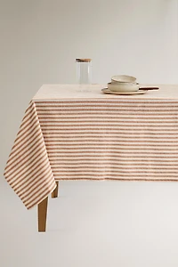 TEXTURED STRIPED TABLECLOTH