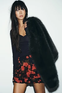 RUFFLED FLORAL PRINT SKORT