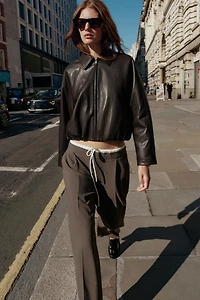 DOUBLE WAIST WIDE LEG PANTS