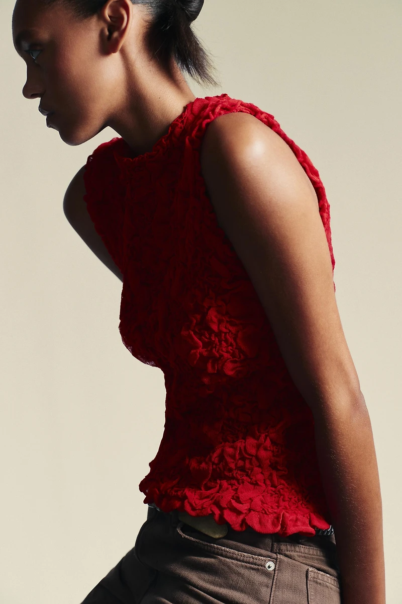 TOP EN MAILLE TEXTURÉE