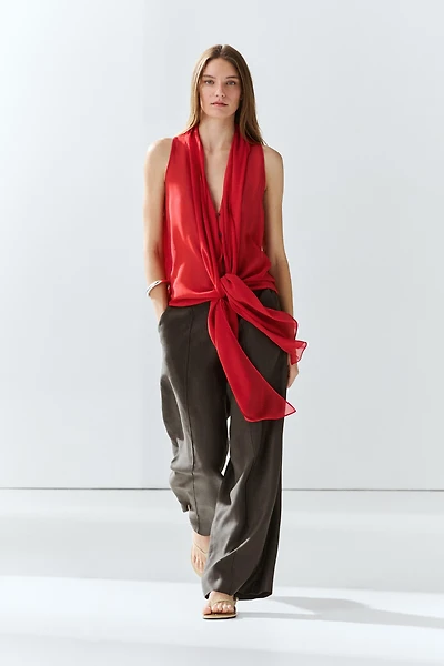 100% silk semi-sheer top