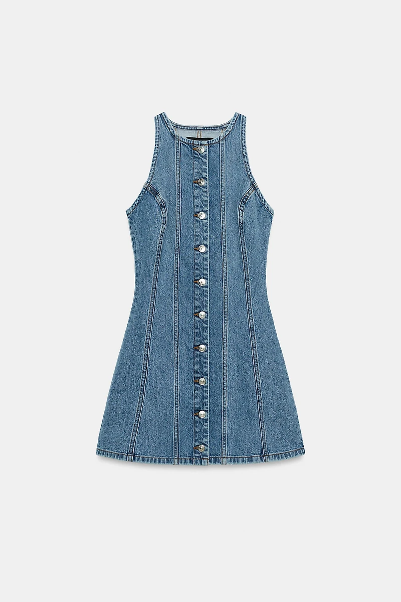 Z1975 MINI SEAMED DENIM DRESS