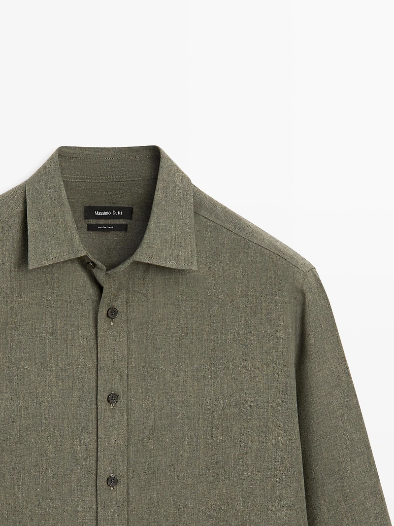 Regular fit melange shirt