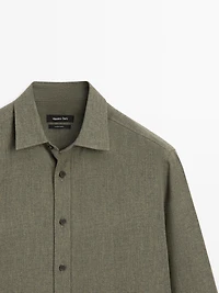 Regular fit melange shirt