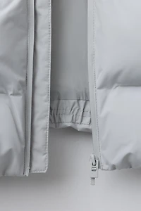 WATER REPELLENT PUFFER COAT WITH LABEL