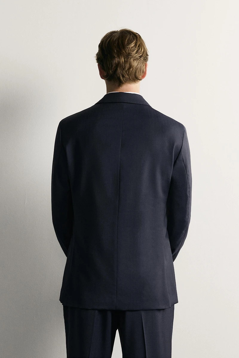 REGULAR FIT 100% WOOL PINSTRIPE SUIT BLAZER