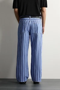 STRIPED STRAIGHT FIT PANTS