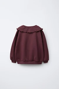 RIB PETER PAN COLLAR SWEATSHIRT
