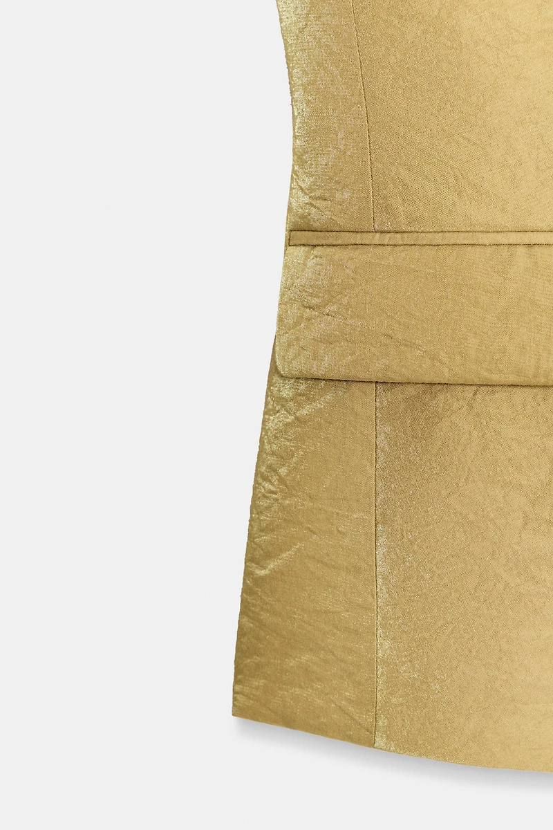 WRINKLED SATIN EFFECT VEST