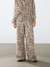 Animal print straight-leg trousers