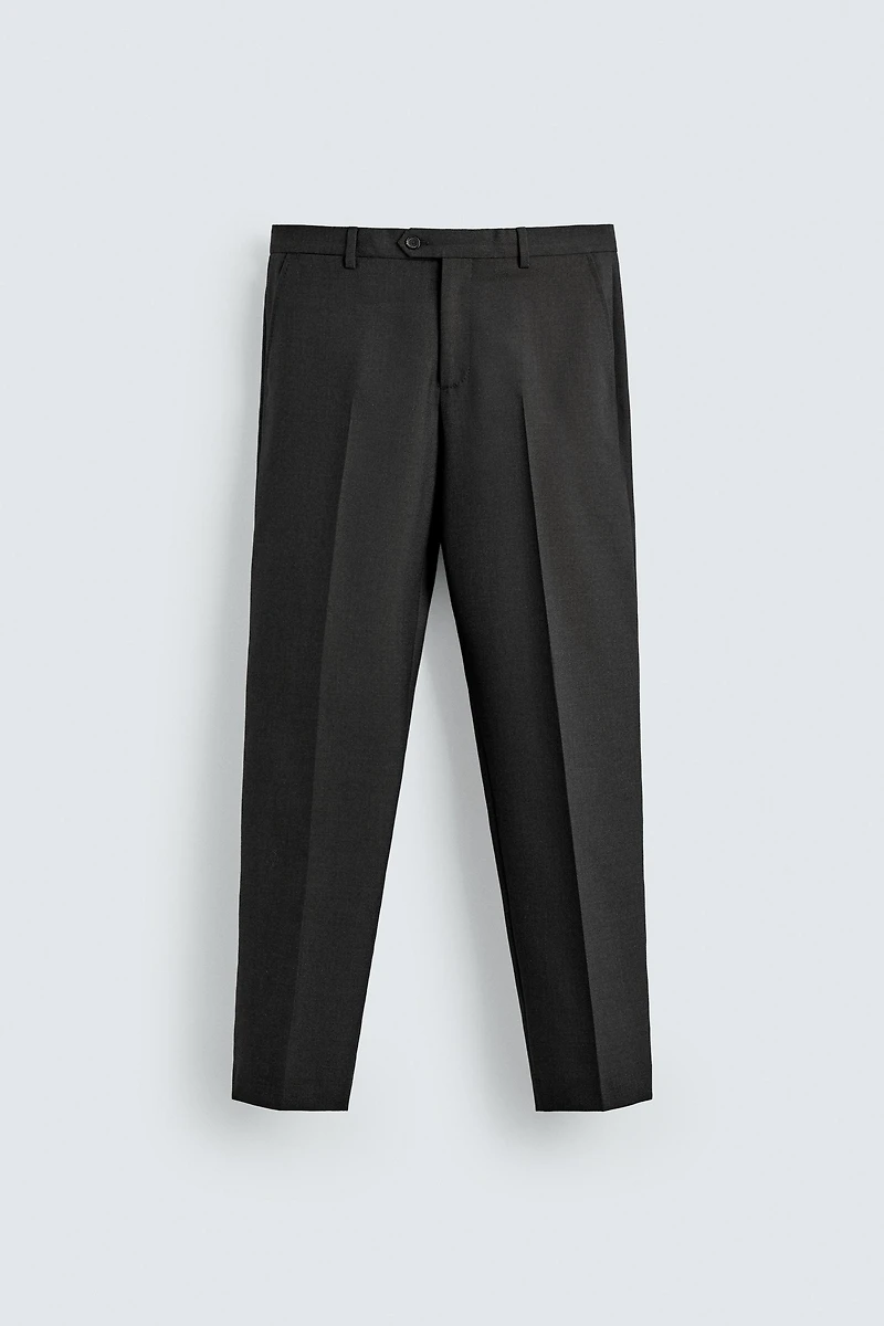 100% WOOL REGULAR FIT SUIT PANTS