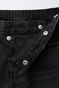 CROSSOVER WAIST WIDE LEG JEANS