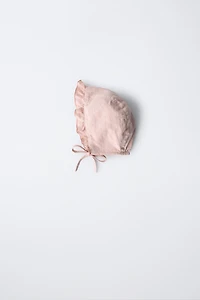 EMBROIDERED RUFFLED BONNET