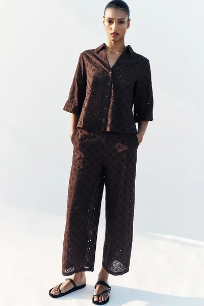 CULOTTES WITH OPENWORK EMBROIDERY