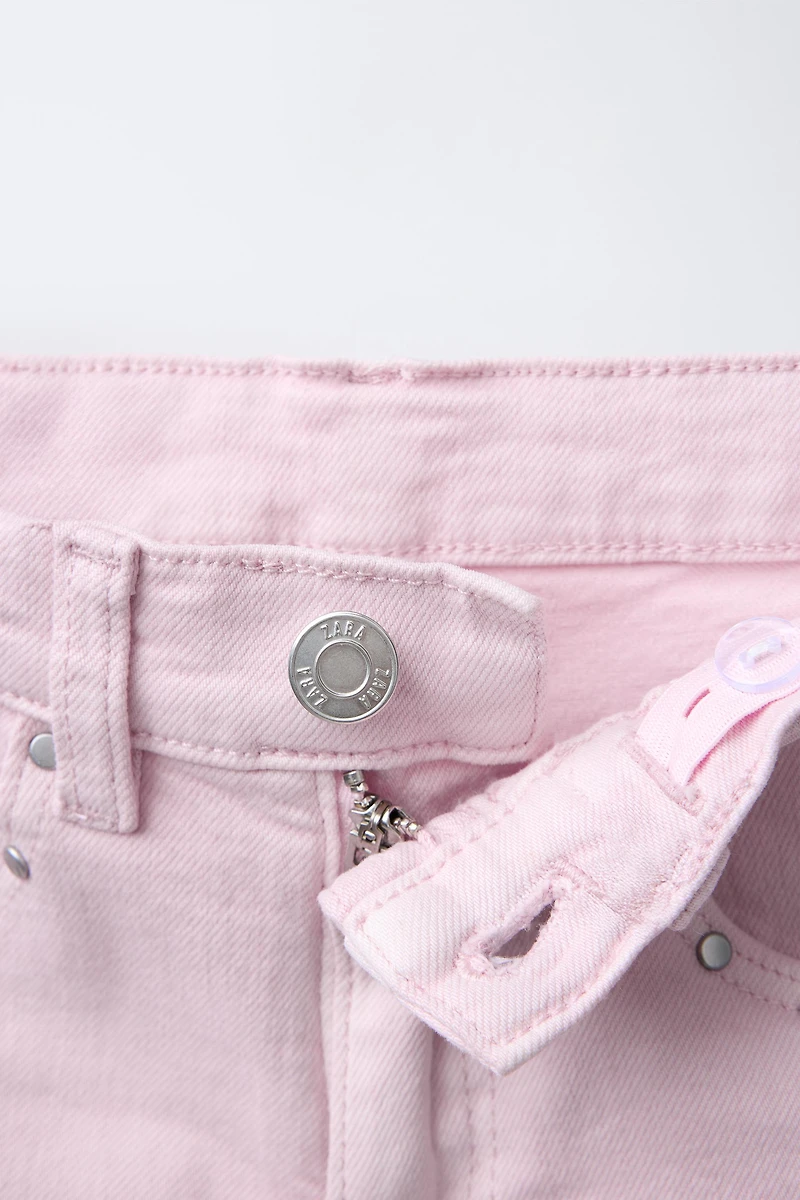 STUDDED DENIM BERMUDA SHORTS
