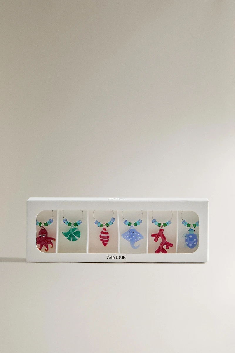 GLASS GLASS CHARMS (PACK OF 6