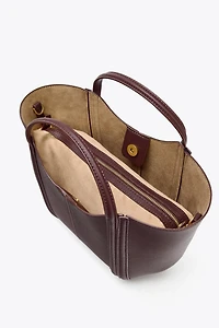 TOPSTITCHED MINI CITY BAG