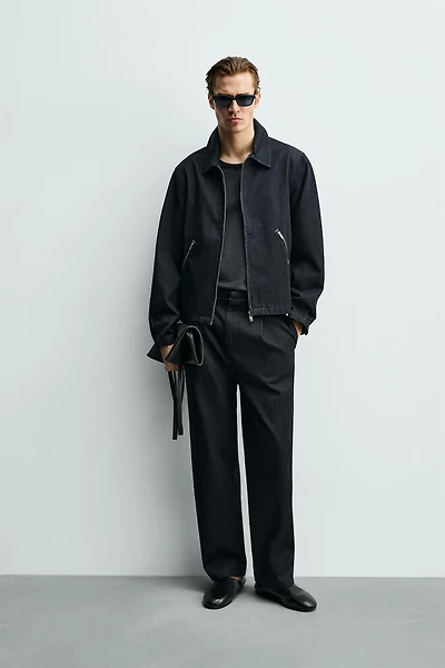 CONTRAST TOPSTITCH DENIM JACKET