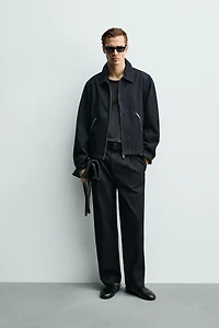 CONTRAST TOPSTITCH DENIM JACKET