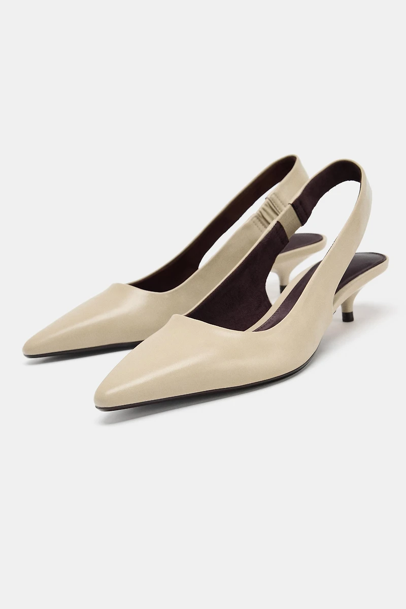 KITTEN HEEL SLINGBACK SHOES