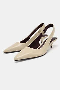 KITTEN HEEL SLINGBACK SHOES